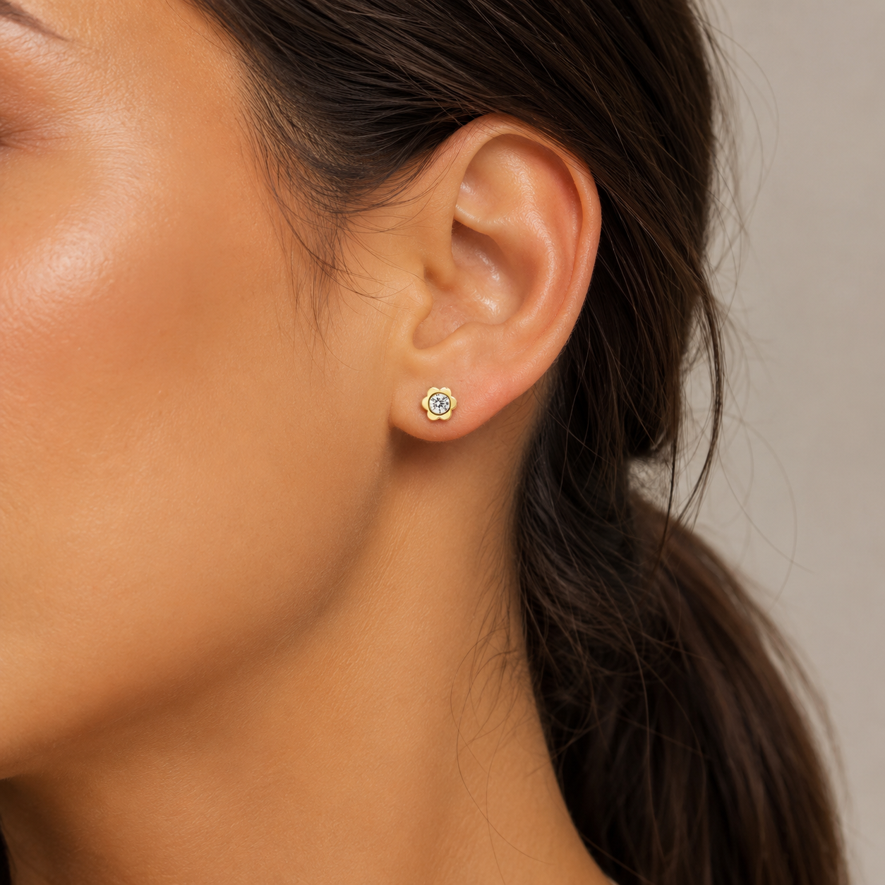 Pendientes Flor de Plata 925 con Circonitas