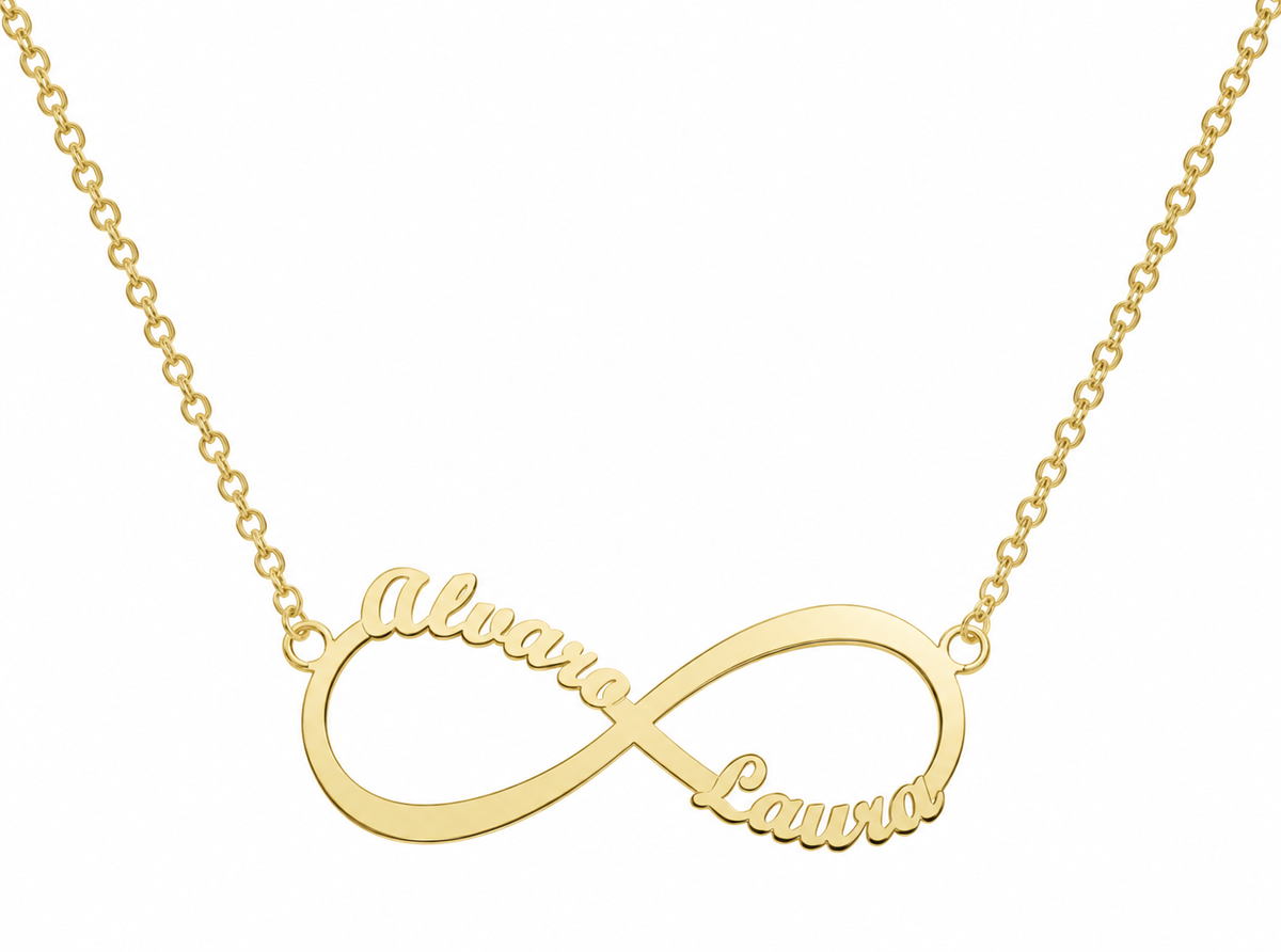 Collar Infinito Doble de Plata 925 Personalizado