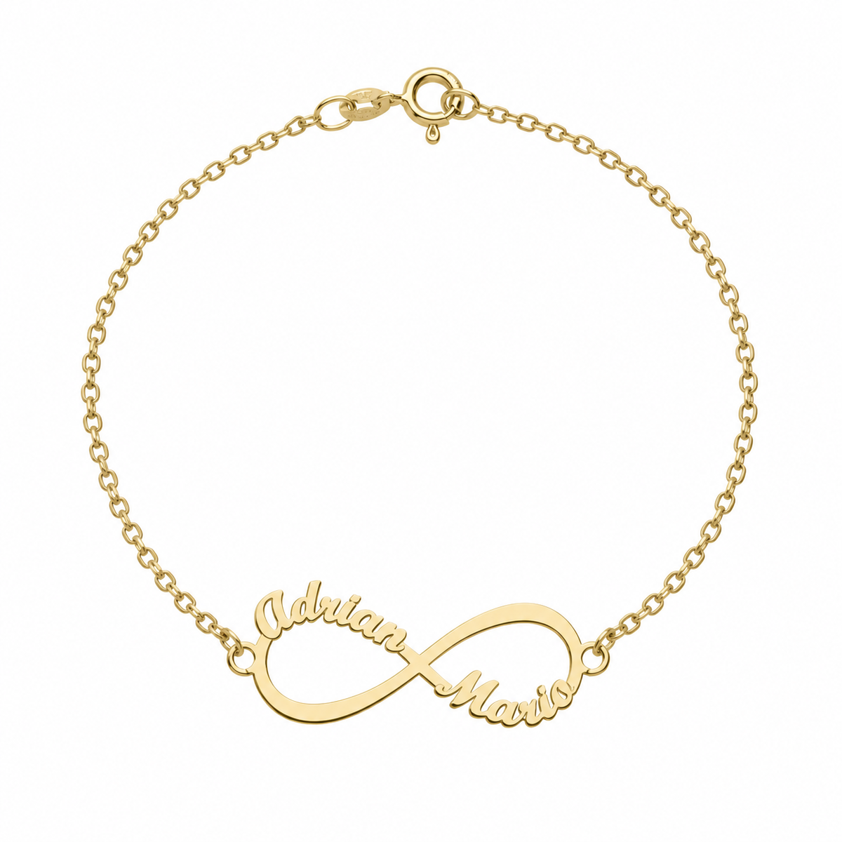 Pulsera Infinito de Plata 925 con Nombres Grabados