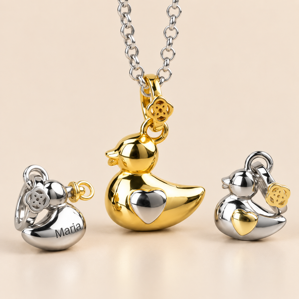 Collar Patitos de Plata 925 Personalizado