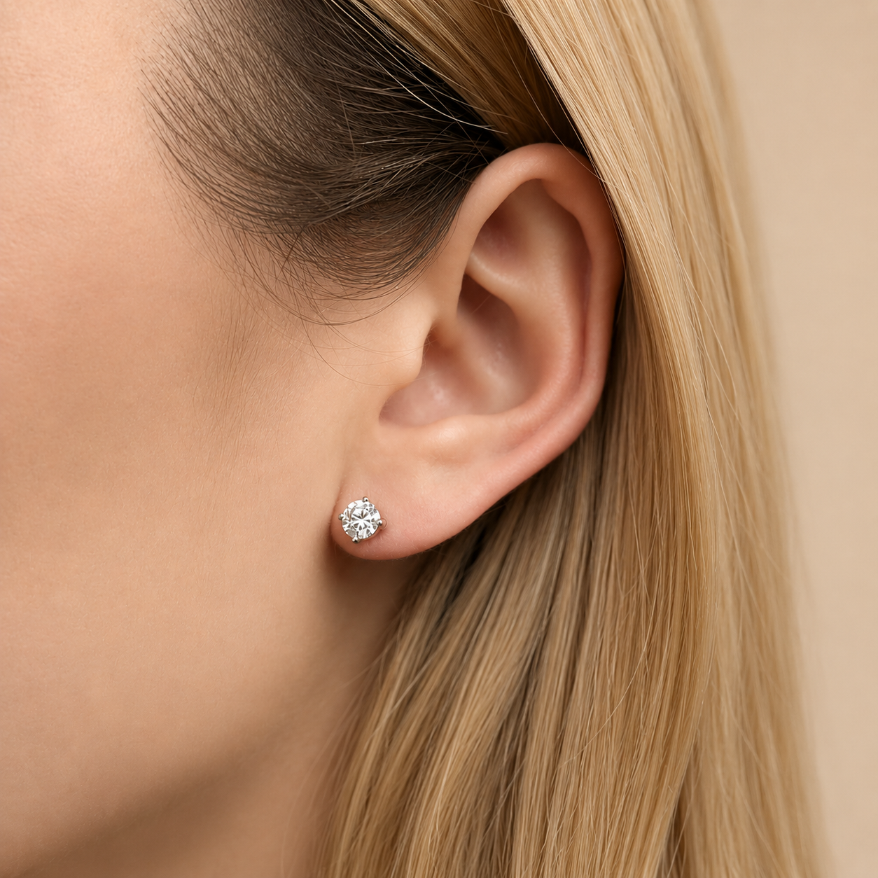 Pendientes de Oro 9k o 18K con Brillantes de Laboratorio para Mujer
