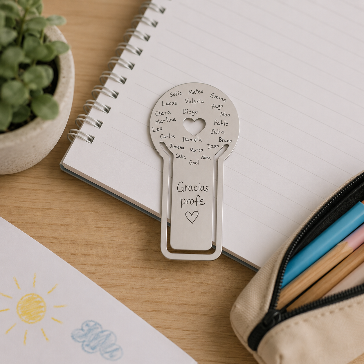 Punto de Libro con Corazón Customima de Acero