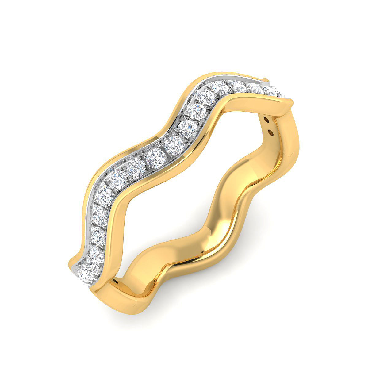 Anillo Ondas Diamante de Laboratorio en Plata 925