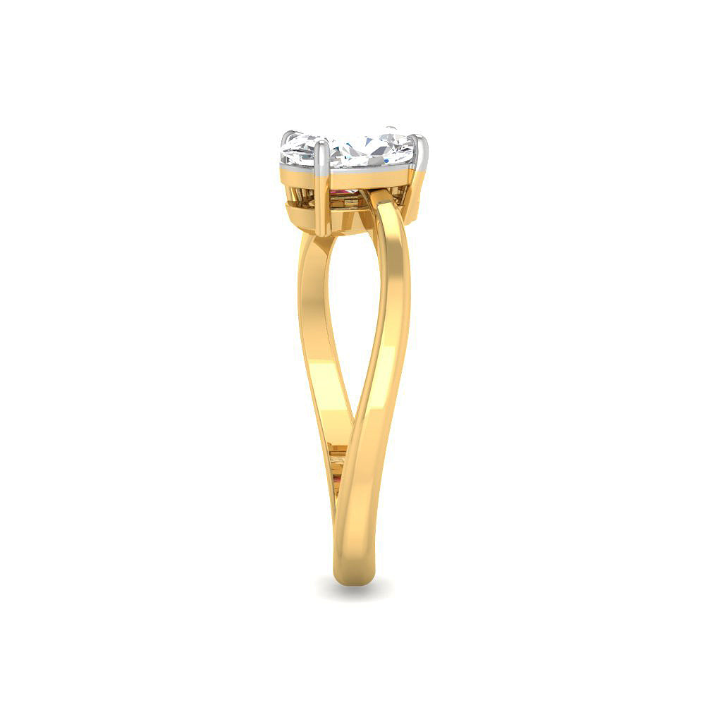 Anillo con Zafiro Oval y Diamante de Laboratorio en Plata 925