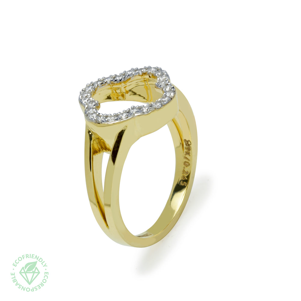 Anillo Diamantes Flor 0.265ct. en Oro