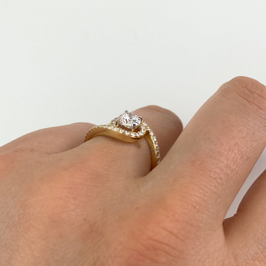 Anillo Solitario Americano Diamantes Sinuous 1,14ct.