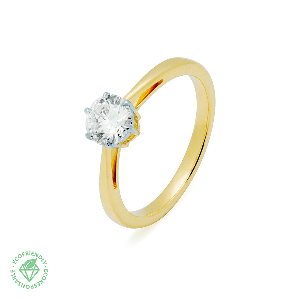 Anillo Solitario Diamantes 0,72ct. Oro