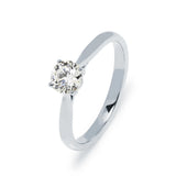 Anillo Solitario 0,50 ct en Oro Blanco 9K Personalizado para Mujer
