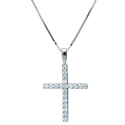 Collar Cruz de Oro con Diamantes Naturales
