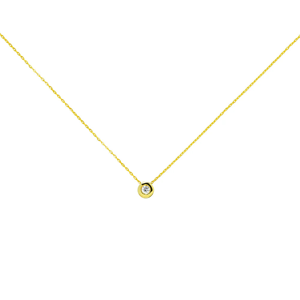 Collar de Oro 9K con Brillante de Laboratorio para Mujer