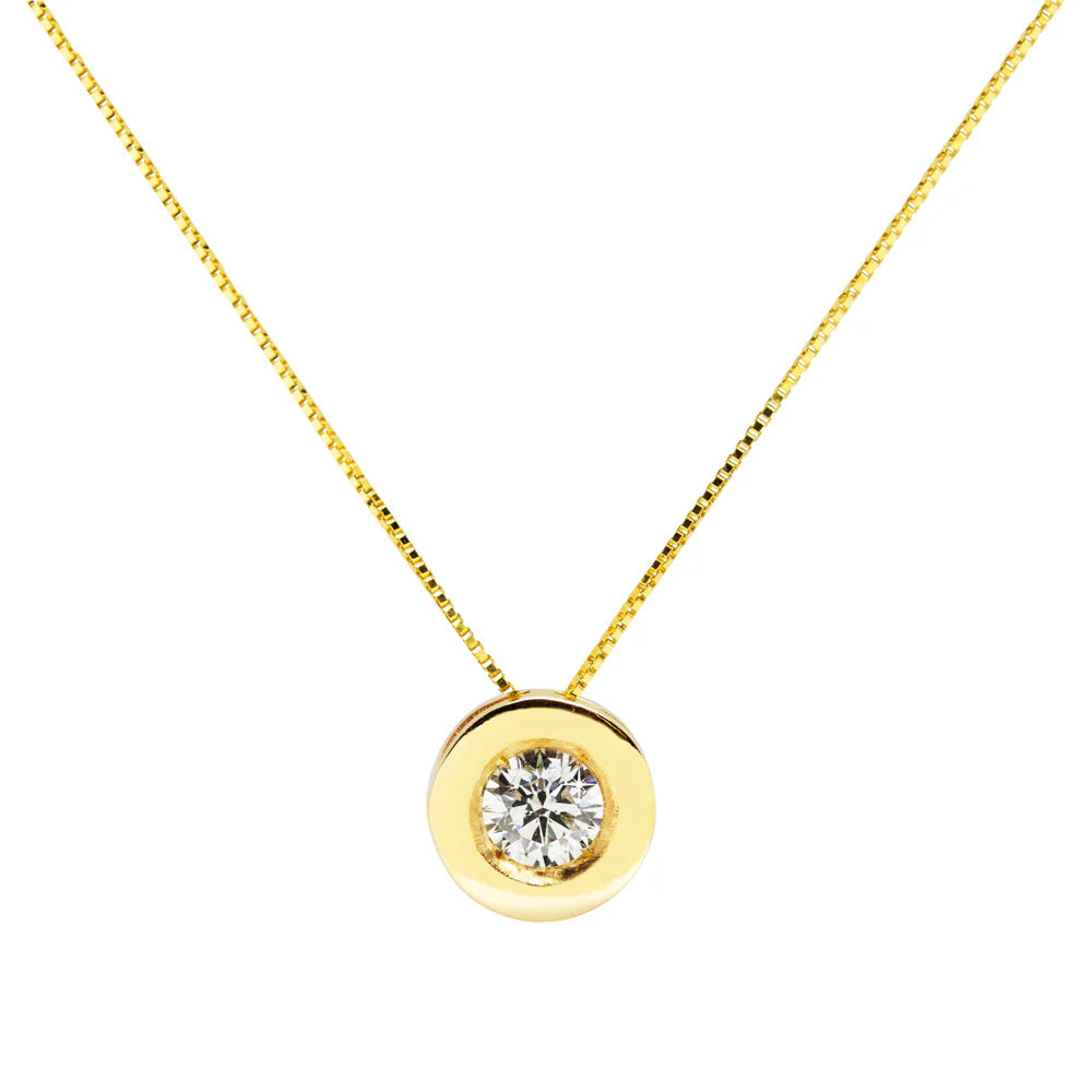 Collar de Oro 18K con Brillantes de Laboratorio para Mujer