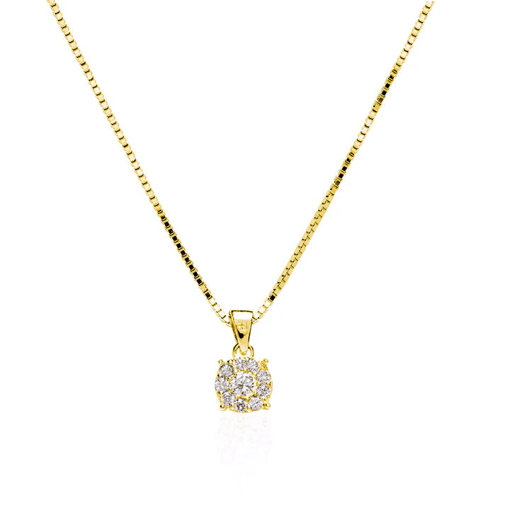 Cadena y Colgante con Diamantes 0,15ct.