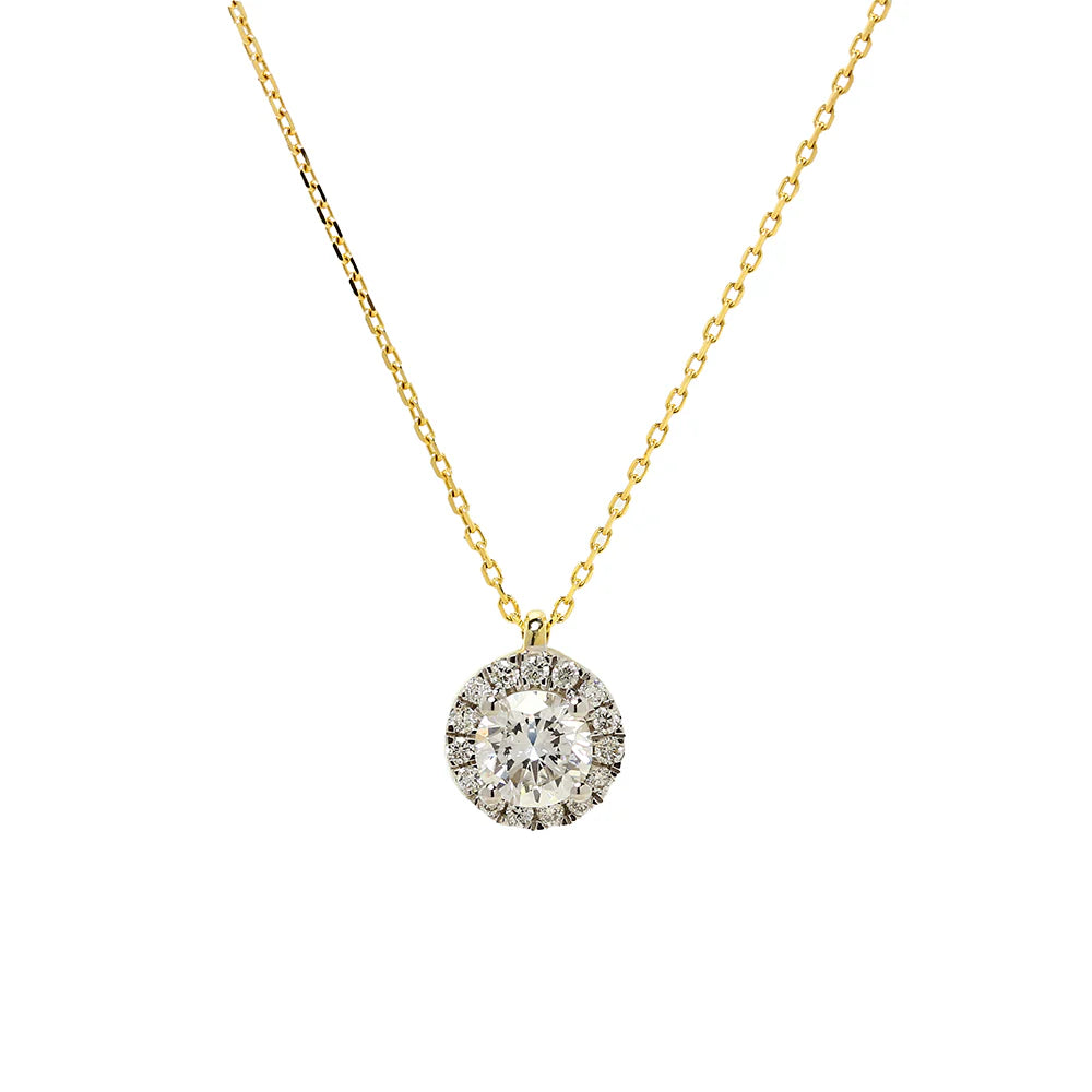 Collar de Oro 9K con Brillantes de Laboratorio para Mujer