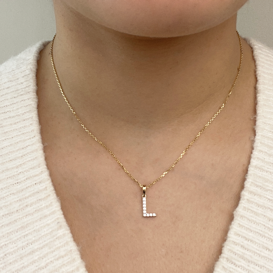 Collar con inicial Diamantes