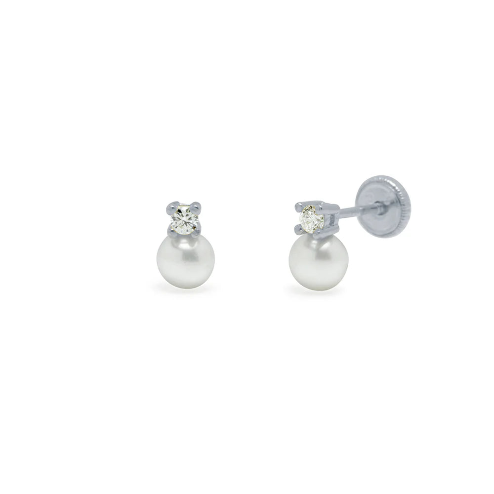 Pendientes Bebés Tu y Yo Diamante Grapas Oro 9k