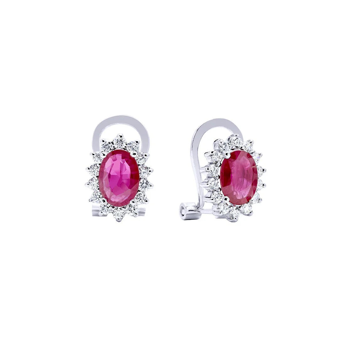 Pendientes de Oro 18K con Rubíes y Diamantes de Laboratorio para Mujer