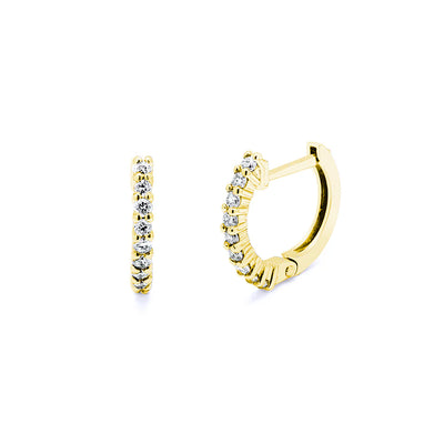 Pendientes Criollas de Oro 9K con Brillantes de Laboratorio para Mujer