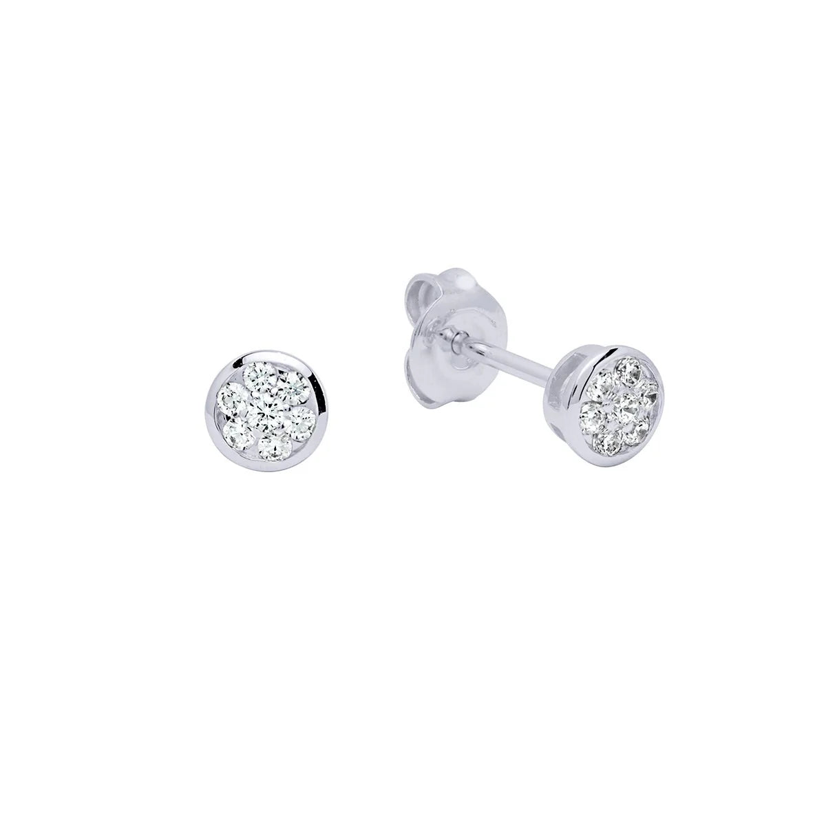 Pendientes de Oro 9K con Brillantes de Laboratorio para Mujer