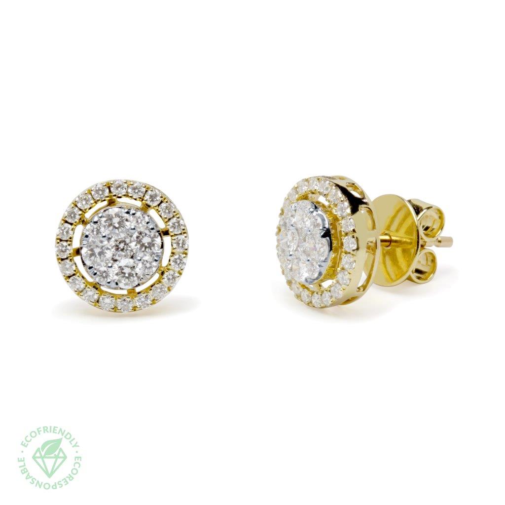 Pendientes Diamantes Rosetón 0,784ct. oro