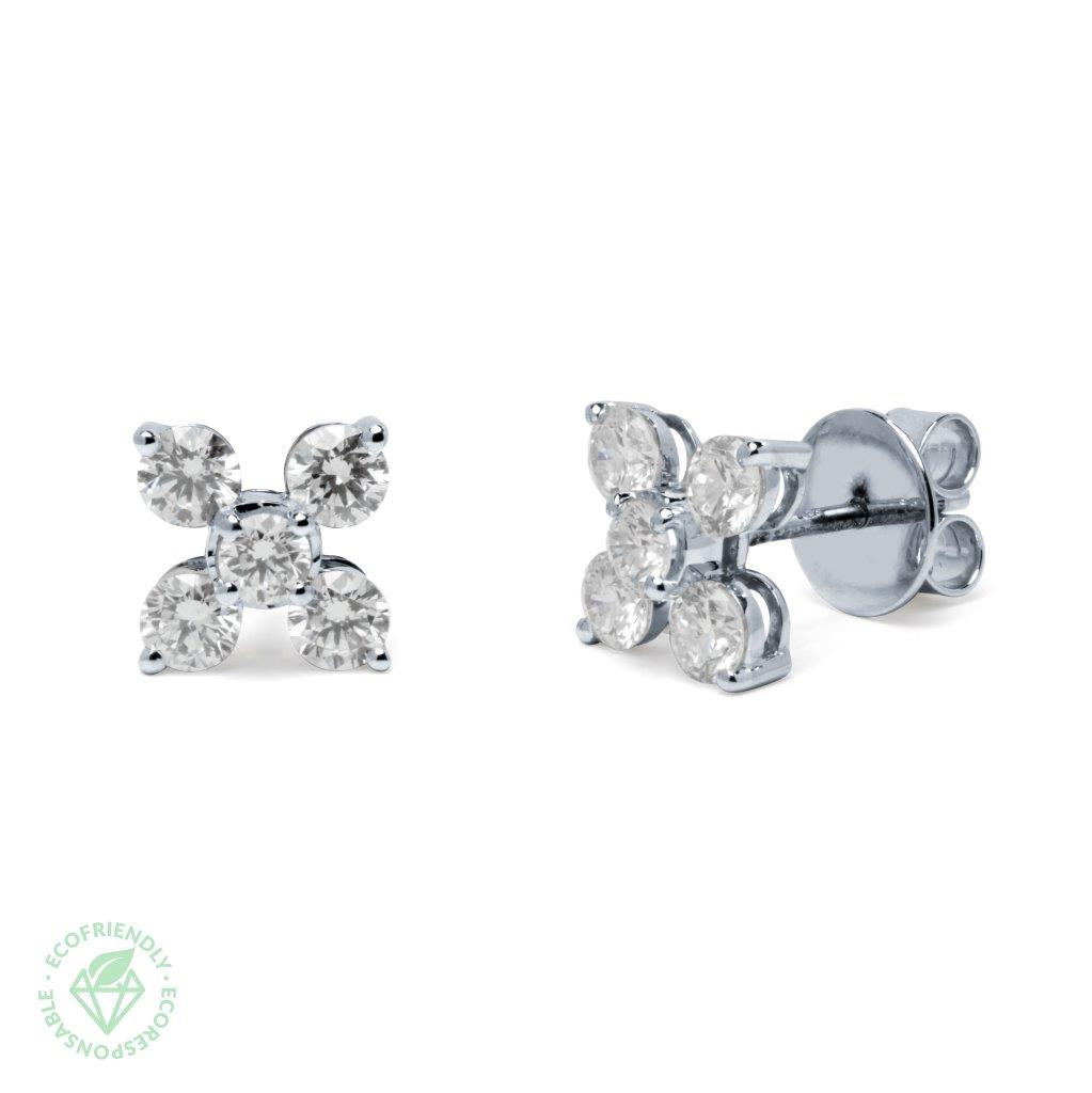 Pendientes Diamantes Flor 1,36ct. oro