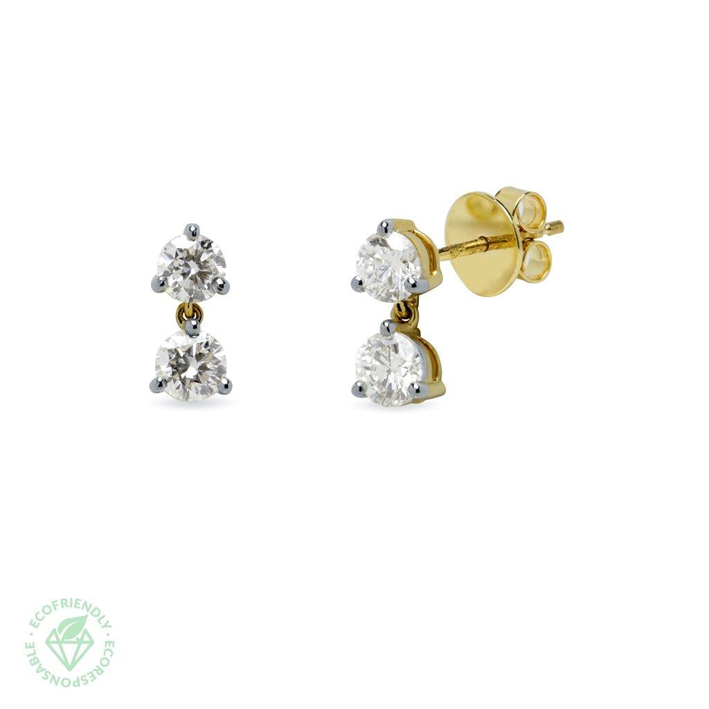 Pendientes Diamantes Lágrima 1,04ct. oro