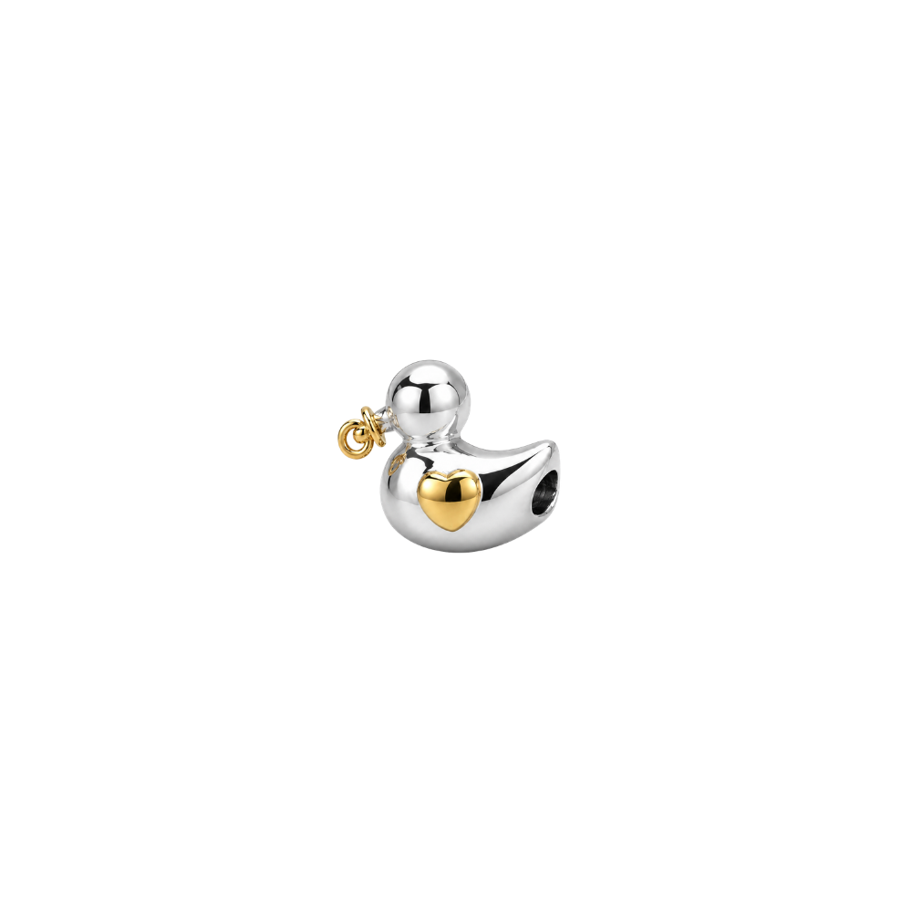 Charm Patito con Chupete de Plata 925 — Compatible con Pulseras de Charms
