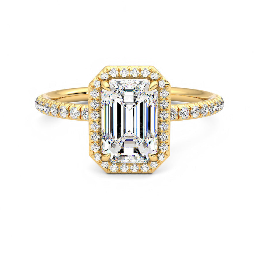 Anillo Scintille Halo Pavé Diamante y Oro 18k