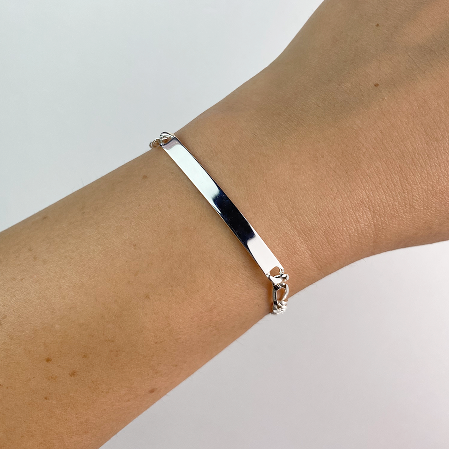 Pulsera Fígaro Maciza 4mm Plata