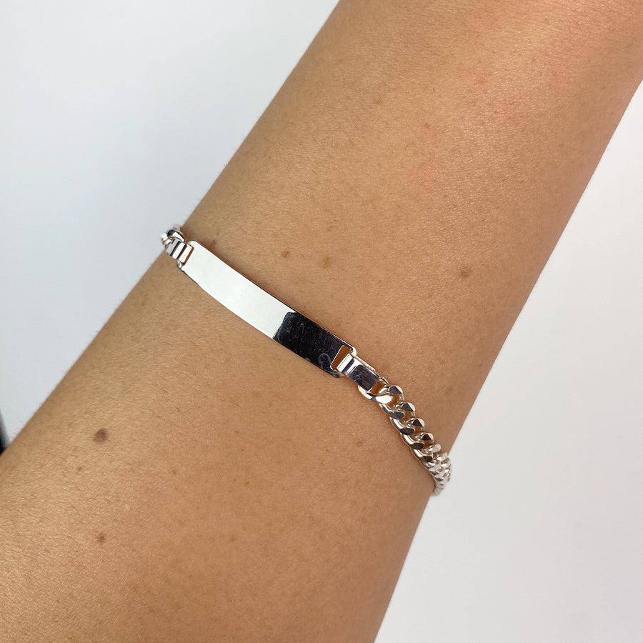 Pulsera Barbada Maciza Italiana 4mm