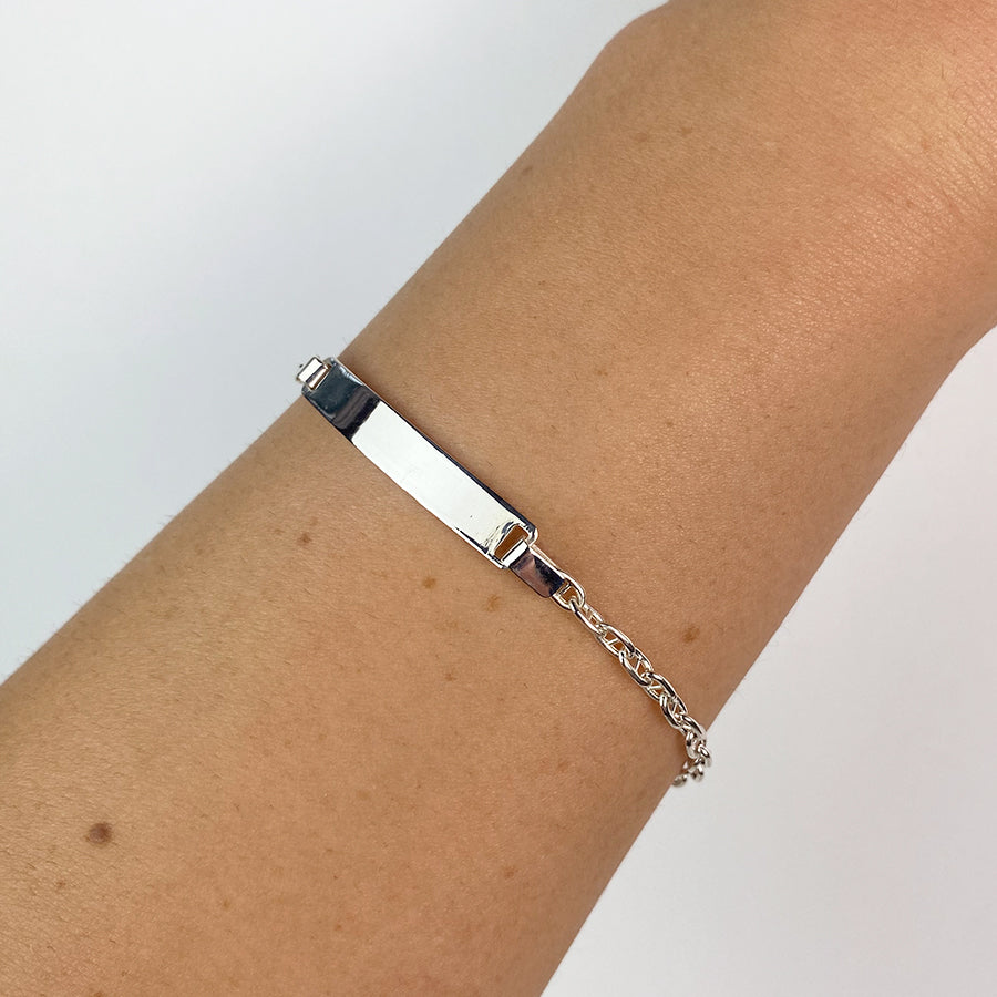 Pulsera Traversino Hueca 3mm Plata