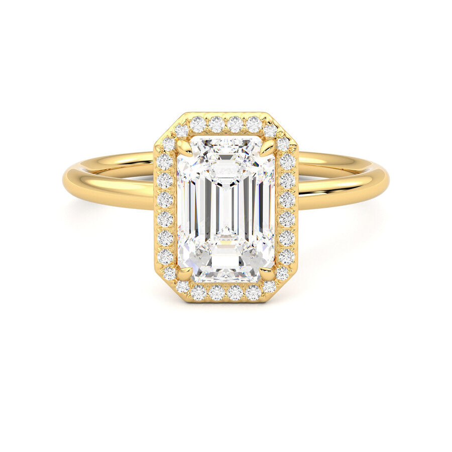 Anillo Scintille Halo Diamante y Oro 18k