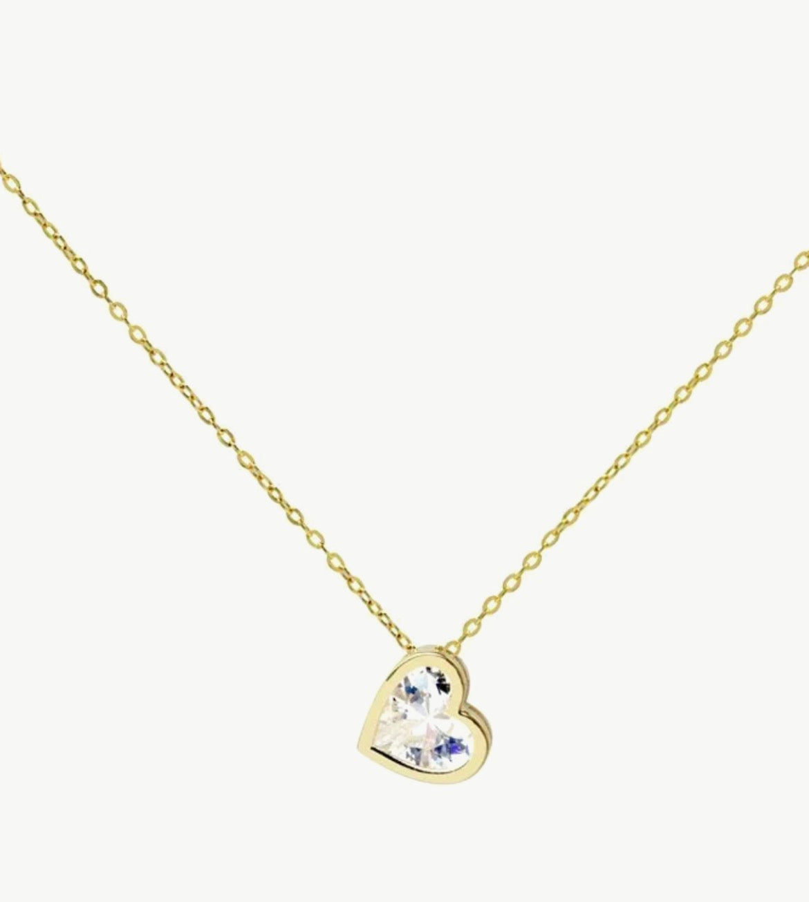 Collar circonita corazón oro 18k