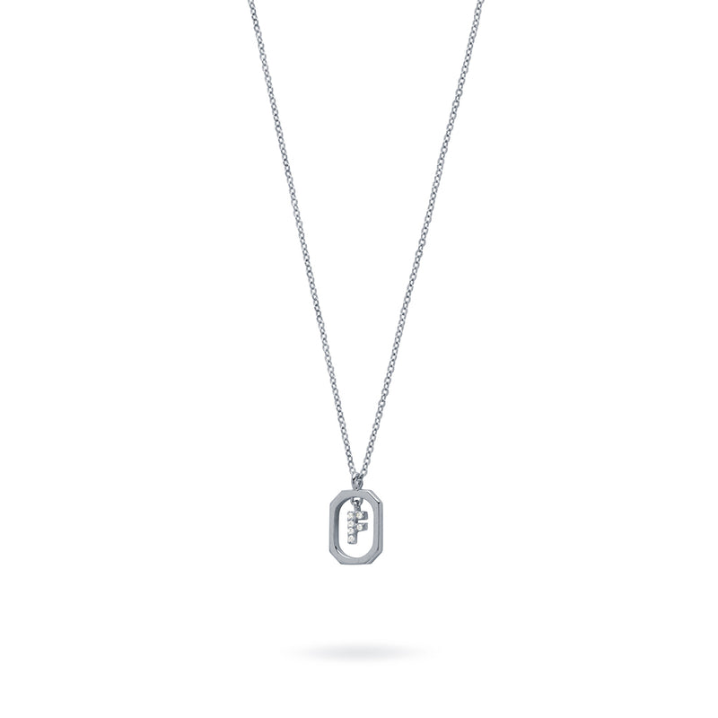 Collar con Inicial Halo Plata