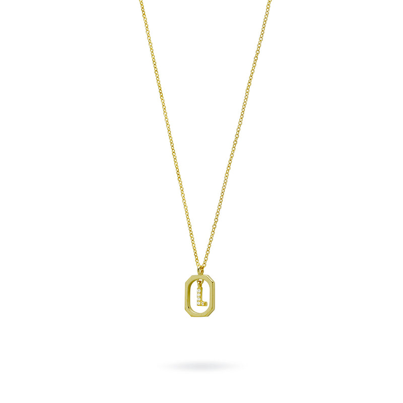 Collar con Inicial Halo Plata