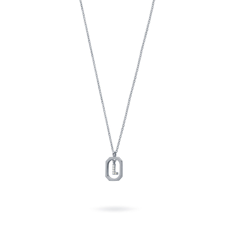 Collar con Inicial Halo Plata
