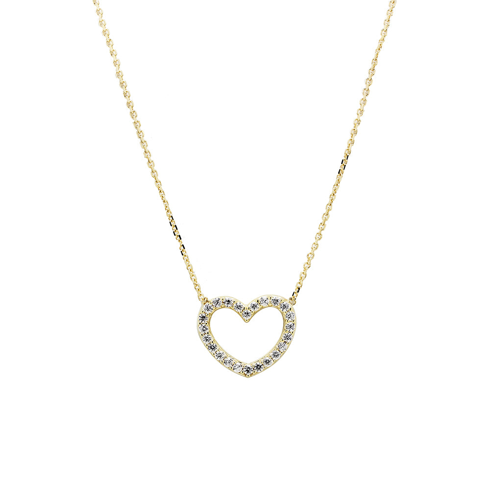 Gargantilla Corazón de Oro 9K con Circonitas
