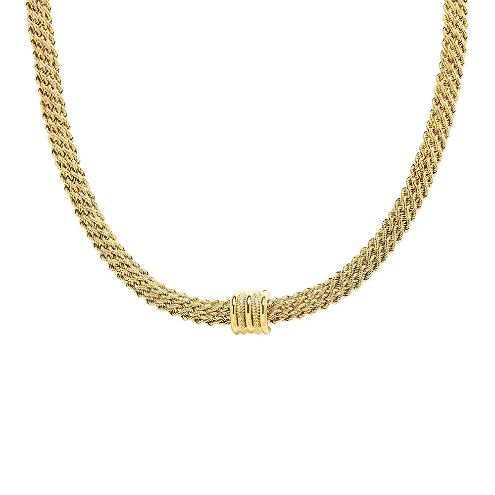 Cadena Ancha Semirígida en 45x7 cm en Oro Amarillo 9 Kilates