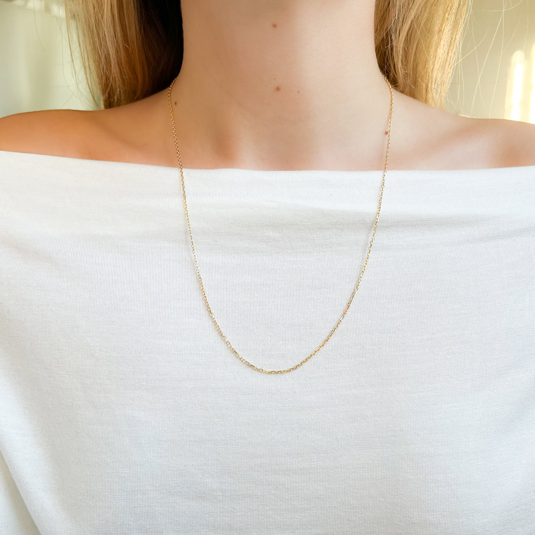 Cadena Forzada Cuadrada Maciza 55x0.95 en Oro Amarillo 9 Kilates