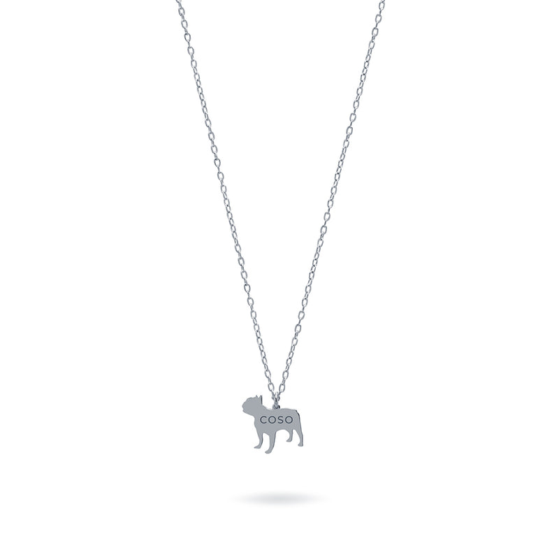 Collar Personalizable Bulldog Fancés Plata