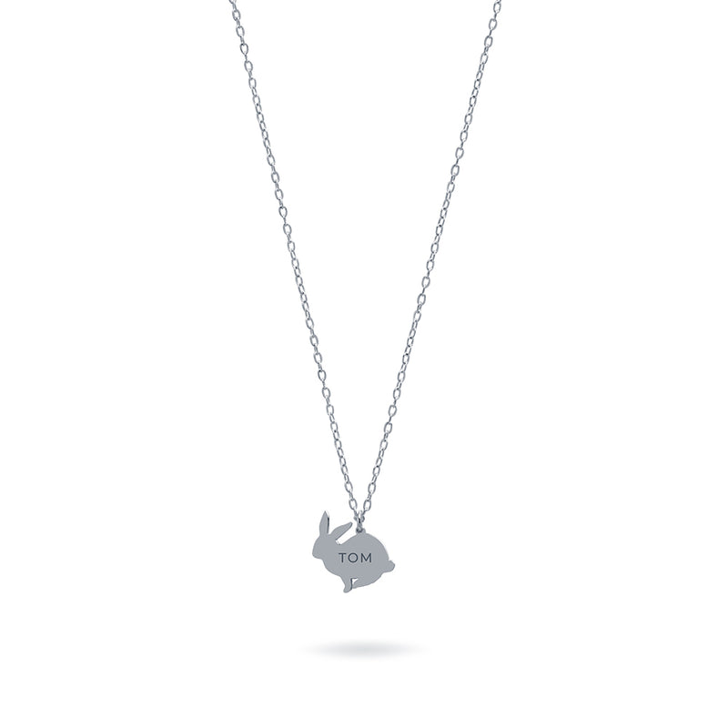 Collar Personalizable Conejo Plata