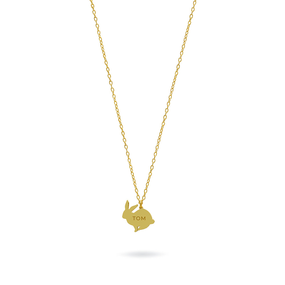 Collar Personalizable Conejo Plata