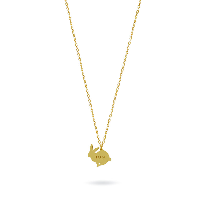 Collar Personalizable Conejo Plata