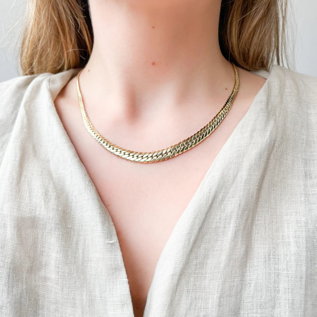 Cadena Cola de Zorro 7,5 mm en Oro Amarillo 18 Kilates