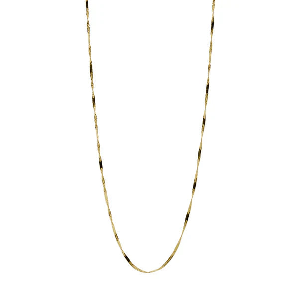 Cadena Singapur Placa Maciza 50x1 en Oro Amarillo 18 Kilates