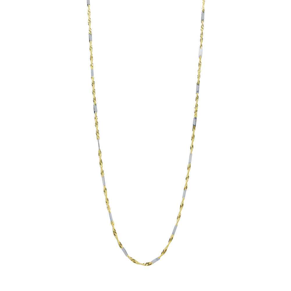Cadena Singapur Maciza 45x1.35 en Oro Bicolor 9 Kilates