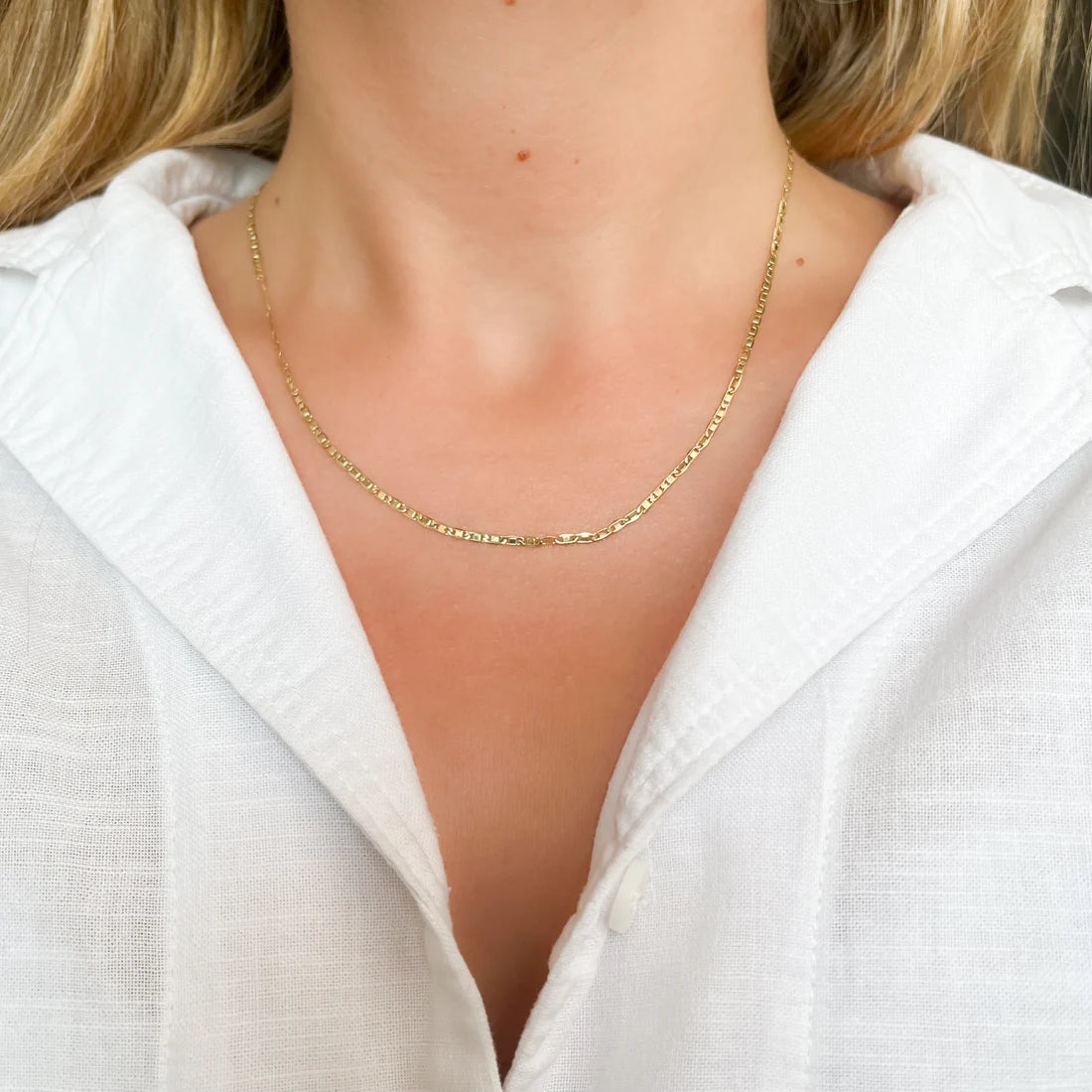 Cadena Travesino 45x2 en Oro Amarillo 18 Kilates