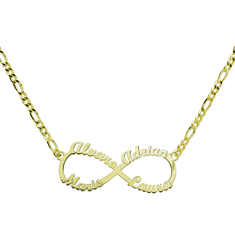 Collar Infinito Cuadruple 3x1 Oro