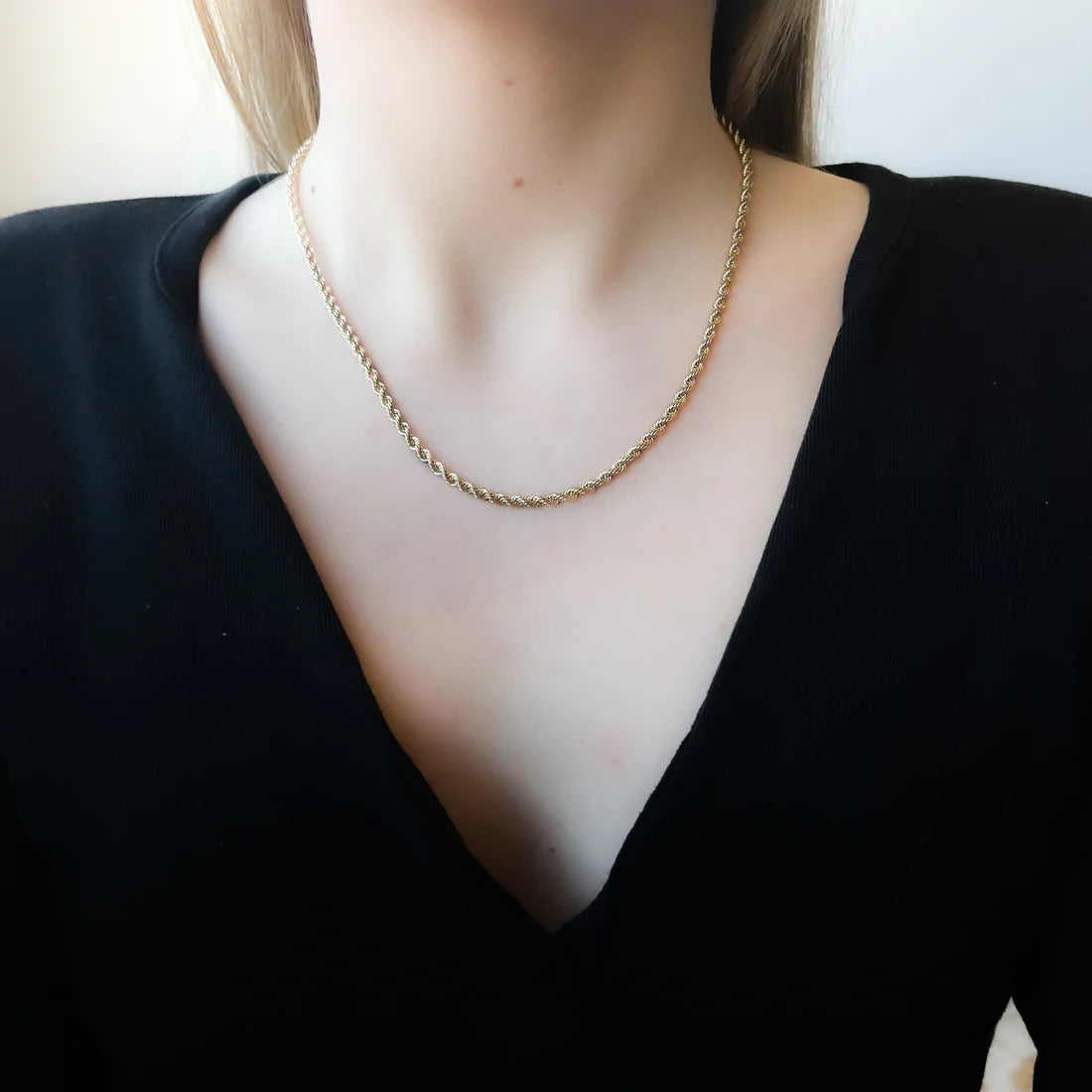 Cadena Cordón 45x3,20 en Oro Amarillo 9 Kilates