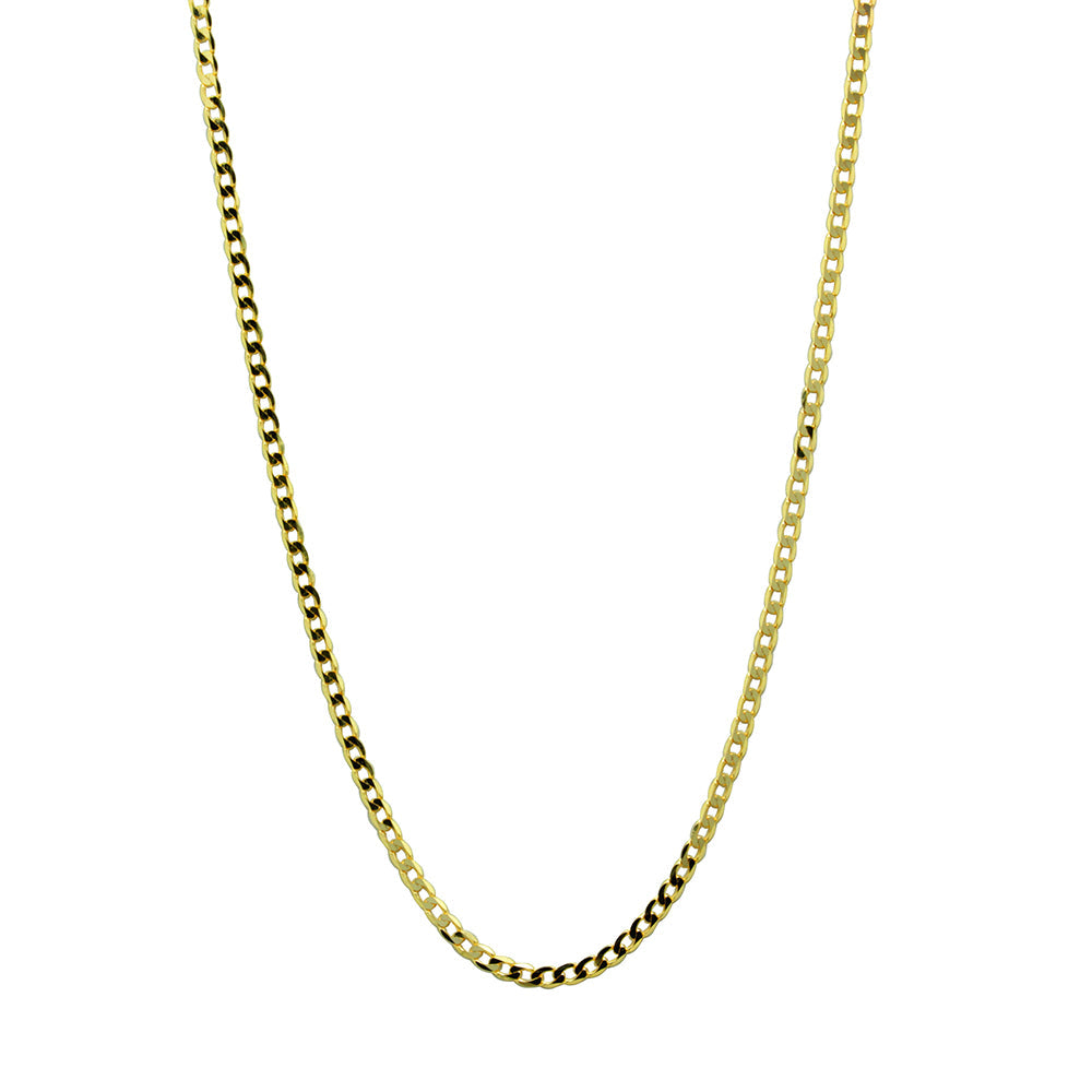 Collar barbada diamantada extraplana de oro de 9 quilates