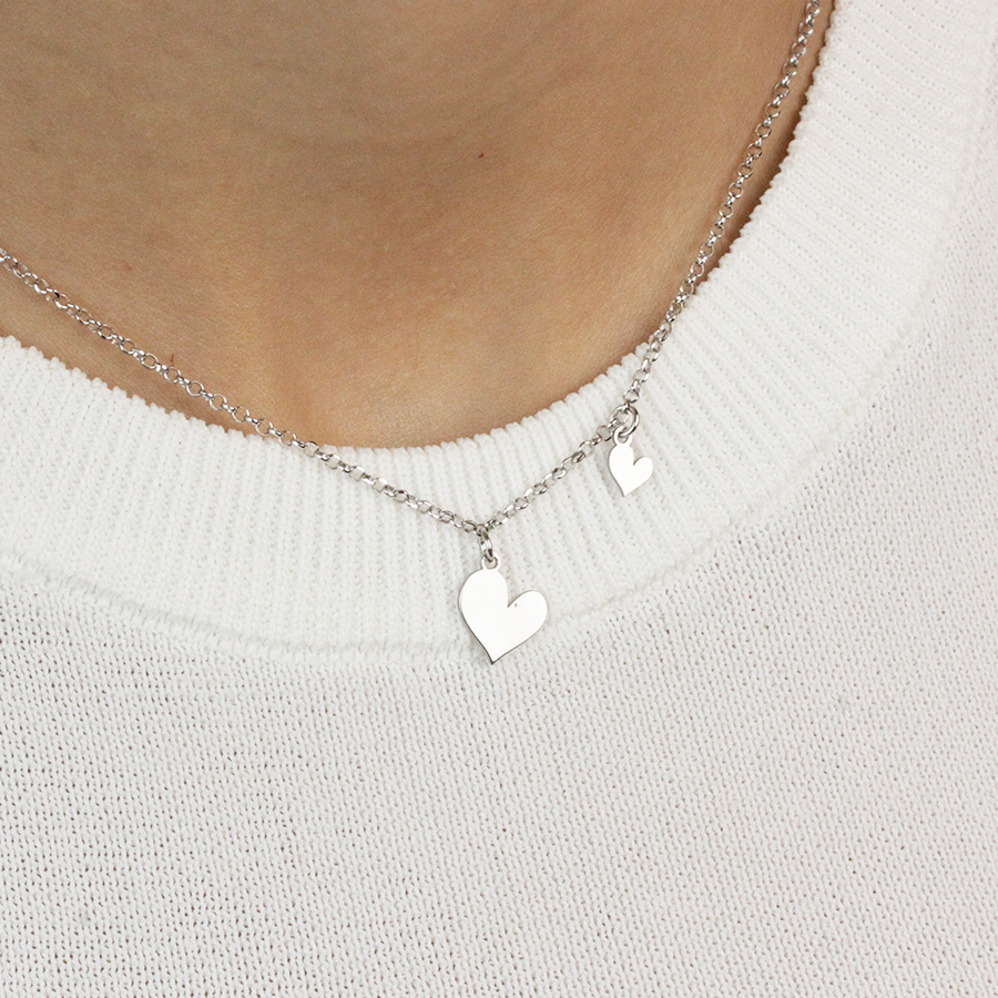 Collar Corazón con charm corazón